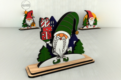 Christmas Gnome Figurines Set of 3 Wooden Holiday Decor Product Image 9