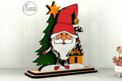 Christmas Gnome SVG - Laser Cut Wooden Holiday Figurine Product Image 3