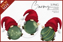 Gnome Christmas Bauble Watercolour Clipart PNG Product Image 1