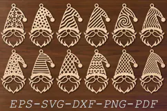 Christmas Gnomes svg, Christmas Decorations Laser cut files Product Image 1