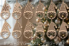 Christmas Gnomes svg, Christmas Decorations Laser cut files Product Image 3