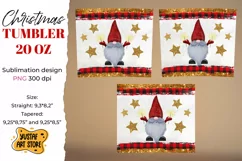 Christmas gnome and sparkler, gold stars tumbler sublimation Product Image 2