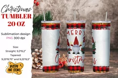 Merry Christmas 3 gnome tumbler 20 oz sublimation design Product Image 1