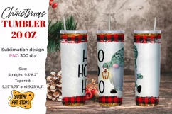 Christmas gnome "HO HO HO" tumbler 20 oz sublimation wrap Product Image 1
