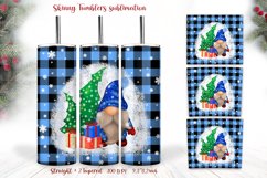 Christmas Gnomes Tumbler Sublimation Seamless Design blue