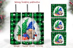 Christmas Gnomes Tumbler Sublimation Seamless Design green