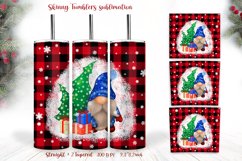 Christmas Gnomes Tumbler Sublimation Seamless Design red