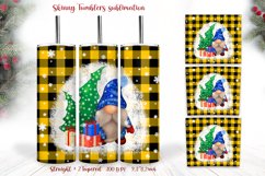 Christmas Gnomes Tumbler Sublimation Seamless Design yellow