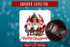 Christmas gnomes with wine sublimation coasters