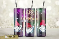 Merry Little Christmas. Gnomes tumbler wrap design Product Image 1