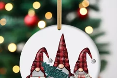 Christmas Gnomes Round Ornaments, Printable DIY Gifts Product Image 3