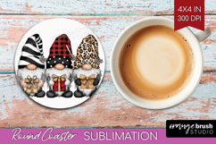 Christmas Gnomies Xmas Round Coaster Christmas Coaster PNG Product Image 1