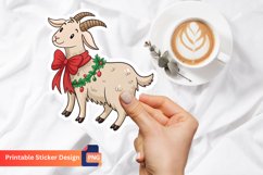 Christmas Goat Sticker, Festive Goat Sticker, Animal Sticker Product Image 1