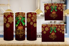 Golden Snowflakes Merry Christmas 20oz Tumbler Sublimation Product Image 2