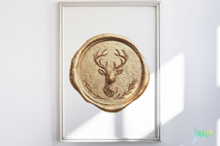 Christmas Golden Wax Seal Clipart Product Image 5