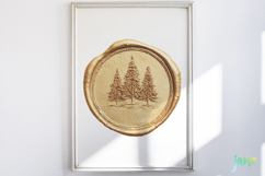 Christmas Golden Wax Seal Clipart Product Image 5