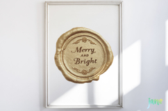 Christmas Golden Wax Seal Clipart Product Image 5