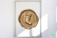 Christmas Golden Wax Seal Clipart Product Image 5