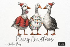 Merry Christmas Funny Goose PNG Product Image 4