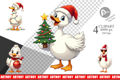 Christmas Goose Clipart Product Image 1