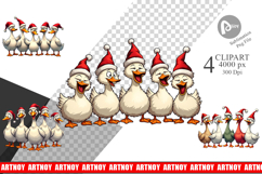 Christmas Goose Emotions Clipart Product Image 1