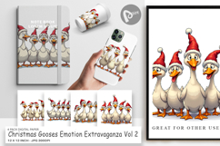 Christmas Goose Emotions Digital Paper Product Image 1