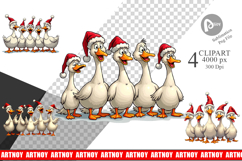 Christmas Goose Emotions Clipart Product Image 1