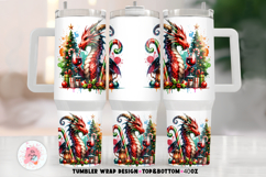 Christmas Dragon Tumbler Wrap, 40 oz tumbler wrap, Christmas Tumbler Wrap, Christmas Png