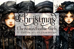 Christmas Backgrounds, 15x15 Christmas Gothic Girl, Goth Product Image 1
