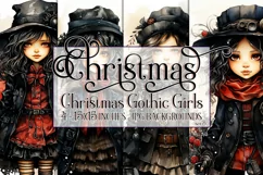 Christmas Backgrounds, 15x15 Christmas Gothic Girl, Goth Product Image 1