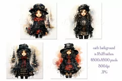 Christmas Backgrounds, 15x15 Christmas Gothic Girl, Goth Product Image 2