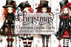 Christmas Backgrounds, 15x15 Christmas Gothic Girl, Goth Product Image 1
