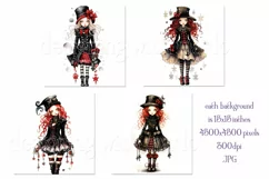 Christmas Backgrounds, 15x15 Christmas Gothic Girl, Goth Product Image 2
