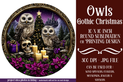 Gothic Wind Spinner, Christmas Wind Spinner, Owl Spinner, d6 Product Image 1