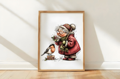 Christmas grandma and bullfinch Sublimation Product Image 3