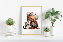 Christmas Grandma and Cat PNG Clipart Product Image 2