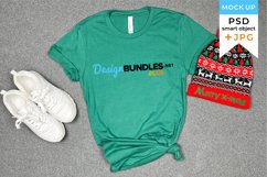 Christmas shirt mockup | Green tshirt mockup christmas Product Image 1