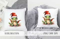 Cute Christmas dragons with gift box clipart- 4 png files Product Image 10
