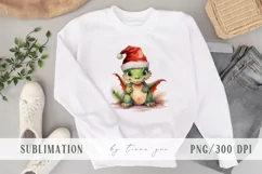 Cute Christmas dragons with gift box clipart- 4 png files Product Image 11