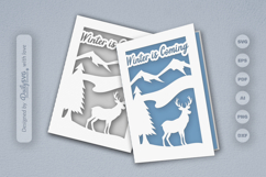 Winter Deer Christmas Greeting Card SVG Product Image 1