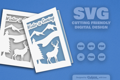 Winter Deer Christmas Greeting Card SVG Product Image 2