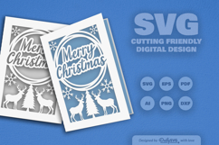 Winter Deer Christmas Greeting Card SVG Product Image 2