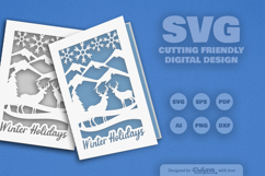 Winter Deer Christmas Greeting Card SVG Product Image 1