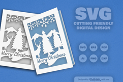 Winter Deer Christmas Greeting Card SVG Product Image 2