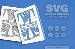 Winter Deer Christmas Greeting Card SVG Product Image 2