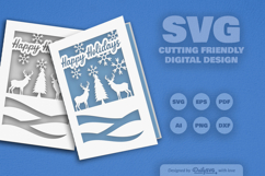 Winter Deer Christmas Greeting Card SVG Product Image 2