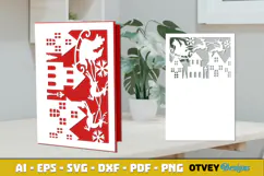 Christmas Greeting Card Cover Paper Cut Product Image 1