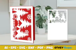 Christmas Greeting Card Cover Paper Cut Product Image 1