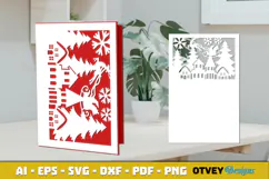 Christmas Greeting Card Cover Paper Cut Product Image 1