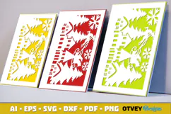 Christmas Greeting Card Cover Paper Cut Product Image 2
